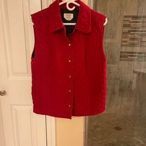 Talbots Vibrant Red Quilted Vest